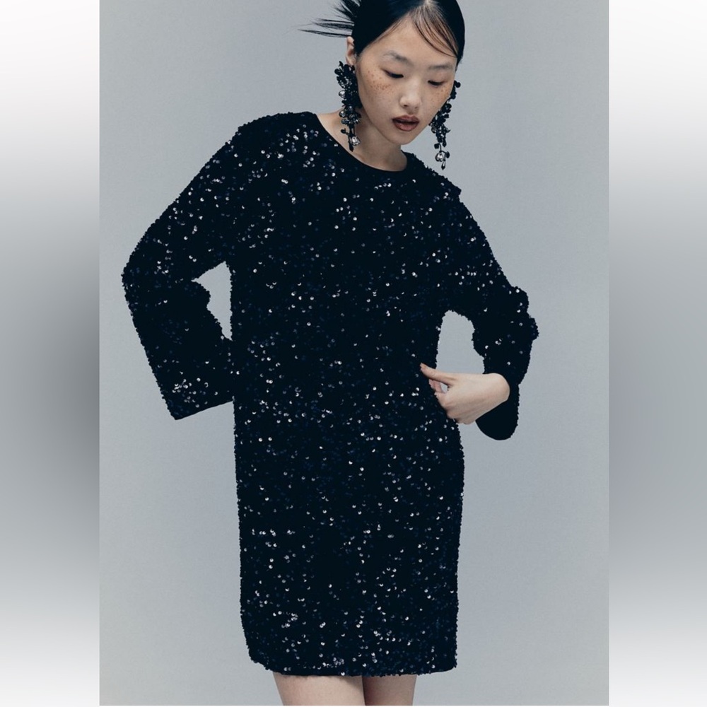 H&M Black Sequin Dress